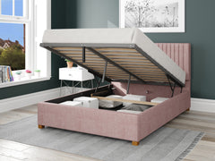 Grant Upholstered Ottoman Bed - Pure Pastel Cotton - Tea Rose