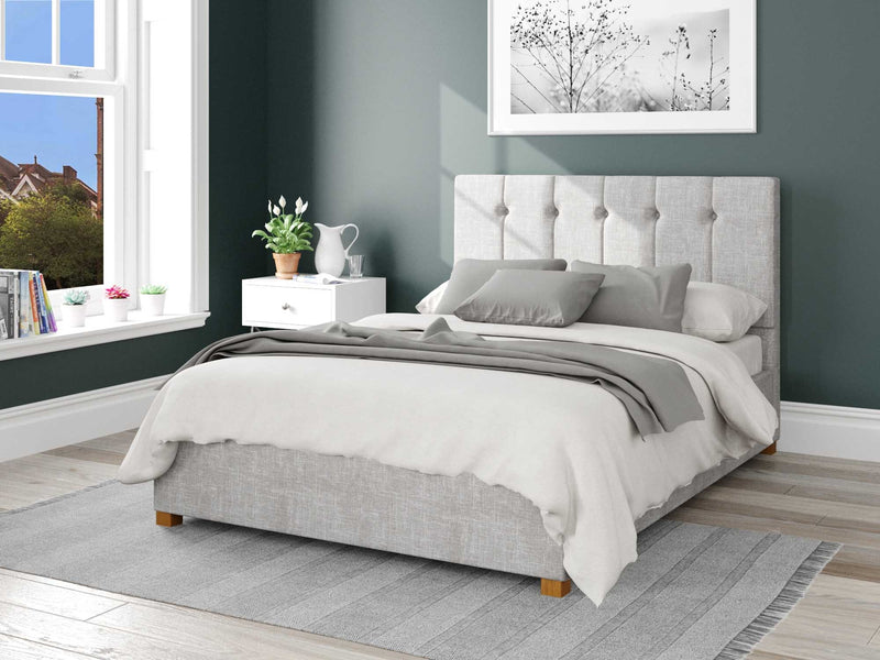 Hepburn Fabric Ottoman Bed - Pure Pastel Cotton - Storm