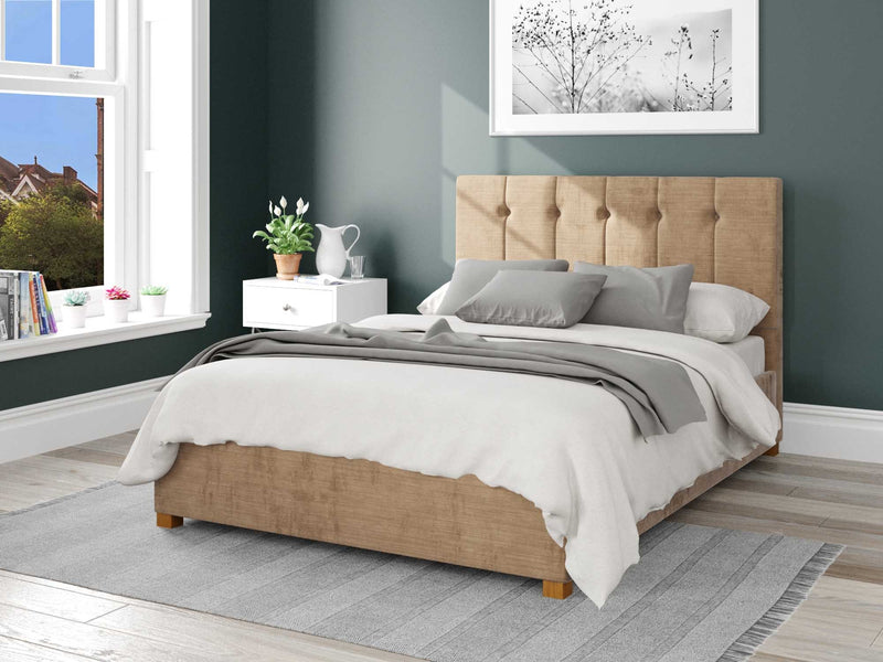 Hepburn Fabric Ottoman Bed - Firenza Velour - Champagne