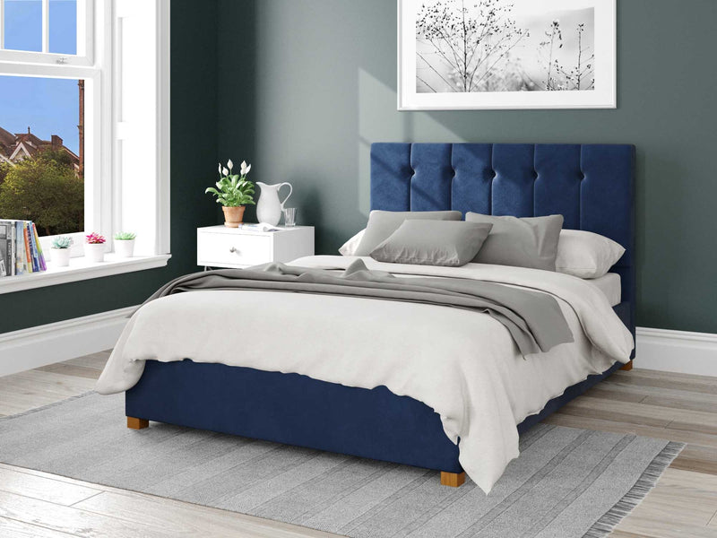 Hepburn Fabric Ottoman Bed - Plush Velvet - Navy