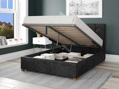 Hepburn Fabric Ottoman Bed - Mirazzi Velvet - Black