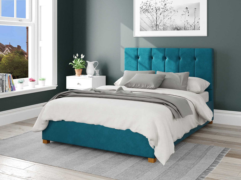 Hepburn Fabric Ottoman Bed - Plush Velvet - Teal