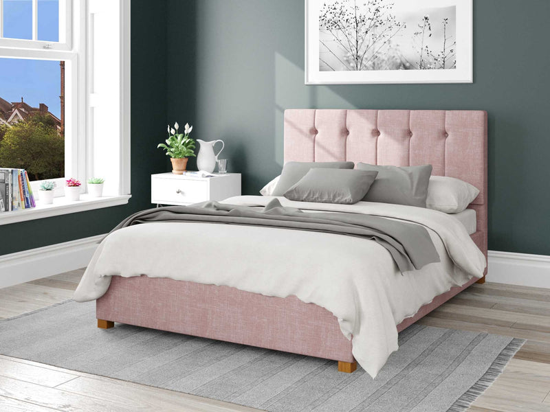 Hepburn Fabric Ottoman Bed - Pure Pastel Cotton - Tea Rose