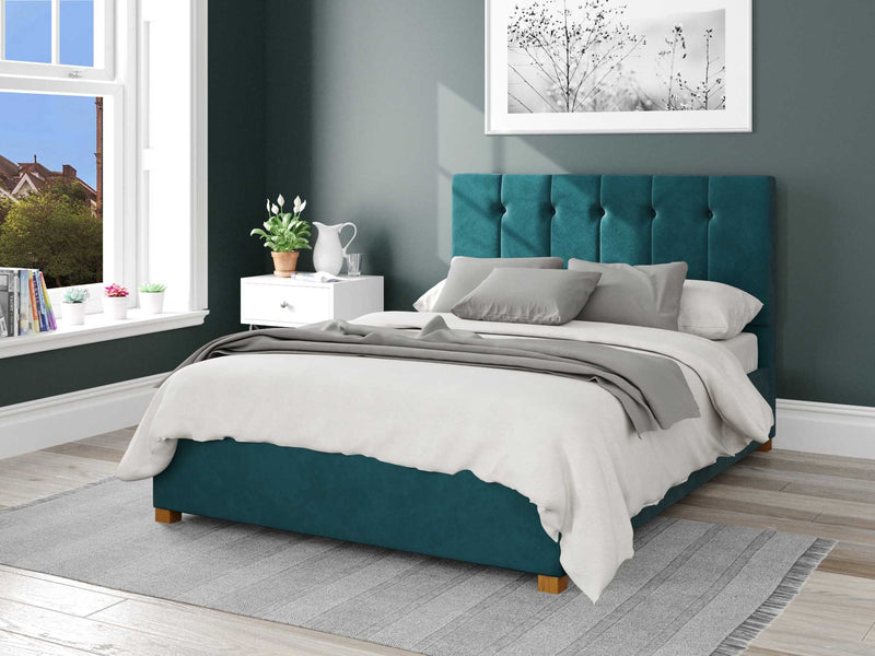 Hepburn Fabric Ottoman Bed - Plush Velvet - Emerald