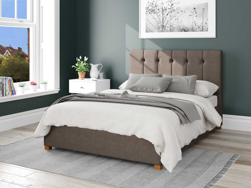 Hepburn Fabric Ottoman Bed - Malham Weave - Slate