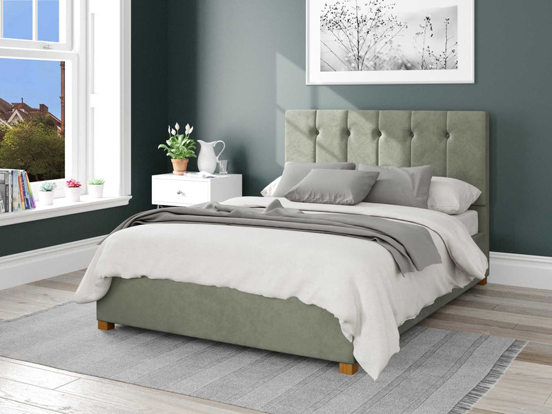 Hepburn Fabric Ottoman Bed - Plush Velvet - Duck Egg