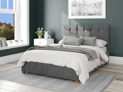 Hepburn Fabric Ottoman Bed - Firenza Velour - Charcoal