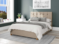 Hepburn Fabric Ottoman Bed - Eire Linen - Natural