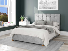 Hepburn Fabric Ottoman Bed - Kimiyo Linen - Silver