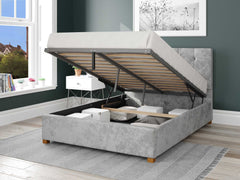 Hepburn Fabric Ottoman Bed - Mirazzi Velvet - Silver