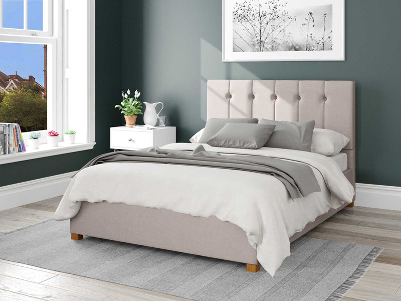 Hepburn Fabric Ottoman Bed - Eire Linen - Off White