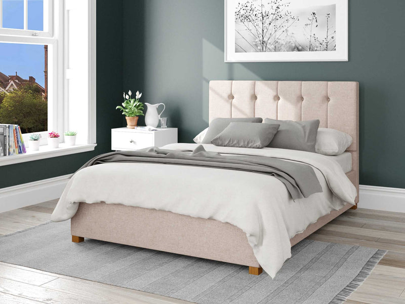 Hepburn Fabric Ottoman Bed - Saxon Twill - Natural