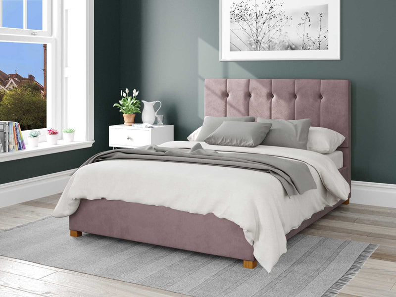 Hepburn Fabric Ottoman Bed - Plush Velvet - Blush