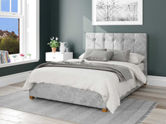 Hepburn Fabric Ottoman Bed - Mirazzi Velvet - Silver