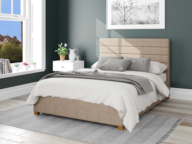 Kelly Upholstered Ottoman Bed - Malham Weave - Mink