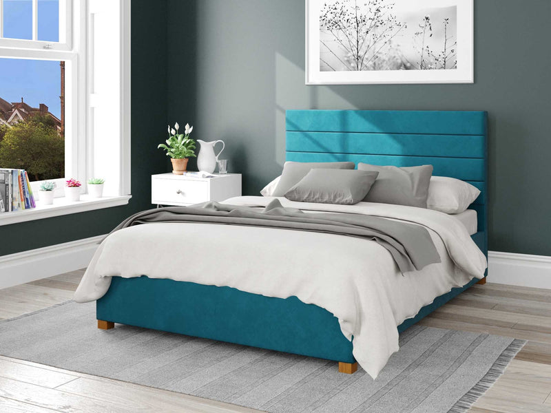 Kelly Upholstered Ottoman Bed - Plush Velvet - Teal