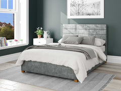 Kelly Upholstered Ottoman Bed - Distressed Velvet - Platinum