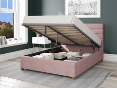 Kelly Upholstered Ottoman Bed - Pure Pastel Cotton - Tea Rose