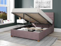 Kelly Upholstered Ottoman Bed - Plush Velvet - Blush