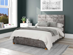 Kelly Upholstered Ottoman Bed - Distressed Velvet - Slate