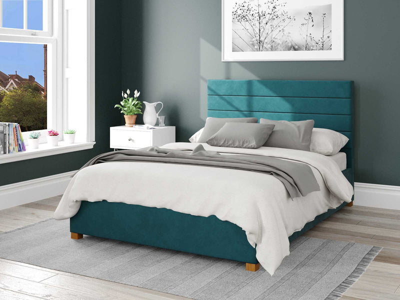 Kelly Upholstered Ottoman Bed - Plush Velvet - Emerald