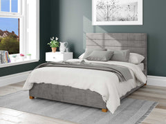 Kelly Upholstered Ottoman Bed - Firenza Velour - Silver