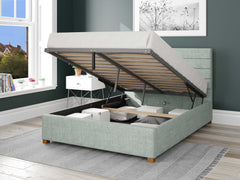 Kelly Upholstered Ottoman Bed - Pure Pastel Cotton - Eau De Nil