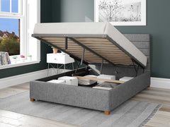 Kelly Upholstered Ottoman Bed - Saxon Twill - Grey