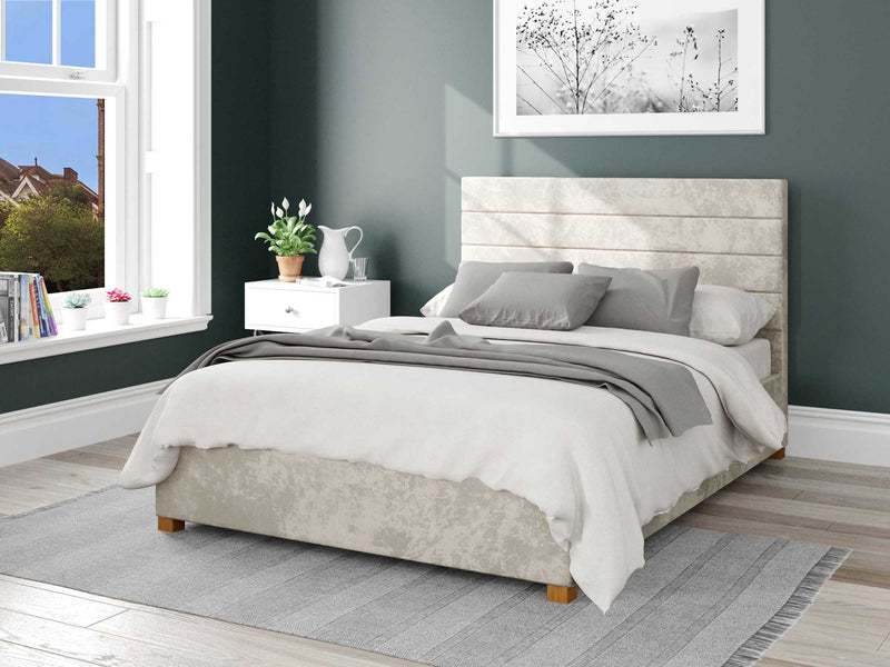 Kelly Upholstered Ottoman Bed - Mirazzi Velvet - Pearl