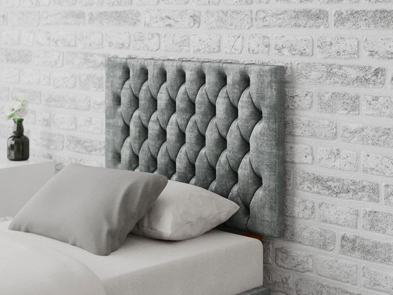 Monroe Headboard 60 cm - Distressed Velvet - Platinum