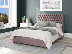 Monroe Upholstered Ottoman Bed - Plush Velvet - Blush
