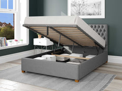 Monroe Upholstered Ottoman Bed - Eire Linen - Grey