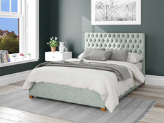 Monroe Upholstered Ottoman Bed - Pure Pastel Cotton - Eau De Nil