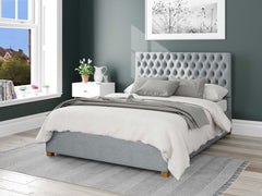 Monroe Upholstered Ottoman Bed - Malham Weave - Sky Blue
