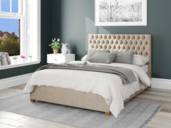 Monroe Upholstered Ottoman Bed - Malham Weave - Cream