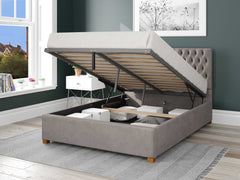 Monroe Upholstered Ottoman Bed - Plush Velvet - Silver