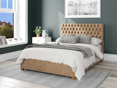 Monroe Upholstered Ottoman Bed - Firenza Velour - Champagne