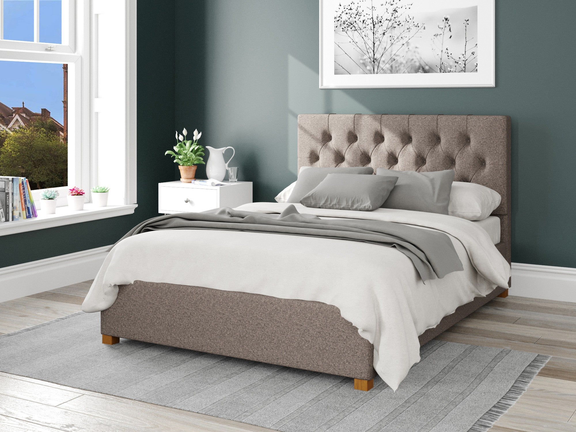 Olivier Fabric Ottoman Bed - Yorkshire Knit - Mineral