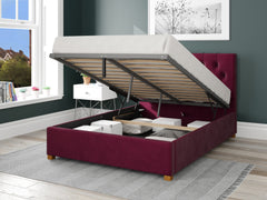 Olivier Fabric Ottoman Bed - Plush Velvet - Berry