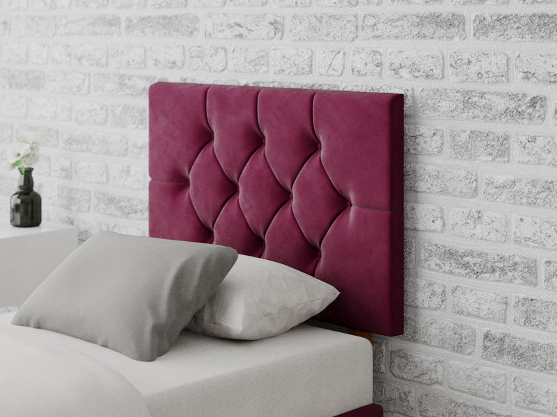 Olivier Headboard 60 cm - Plush Velvet - Berry