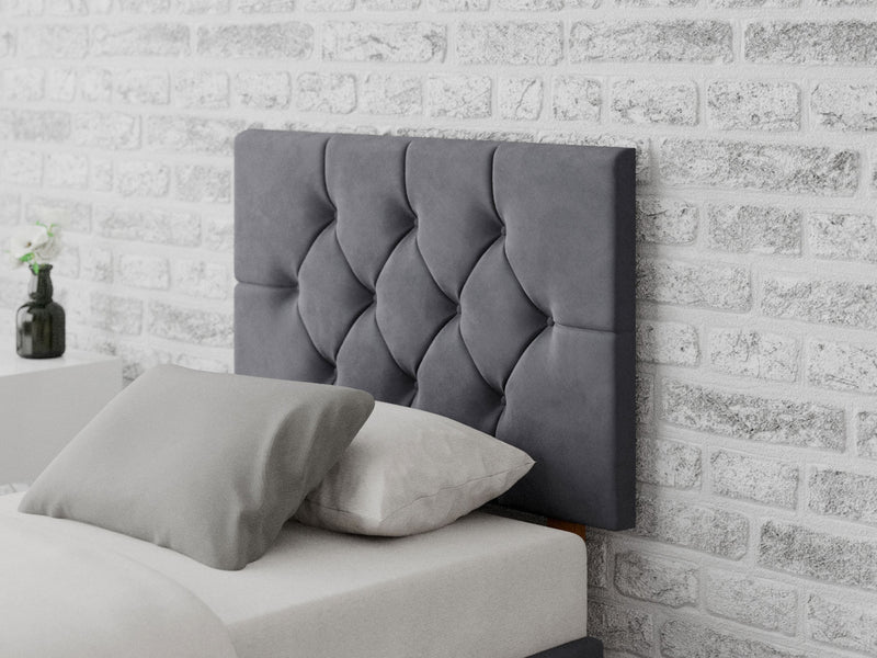 Olivier Headboard 60 cm - Plush Velvet - Steel