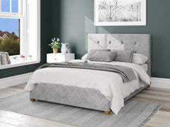 Presley Fabric Ottoman Bed - Kimiyo Linen - Silver