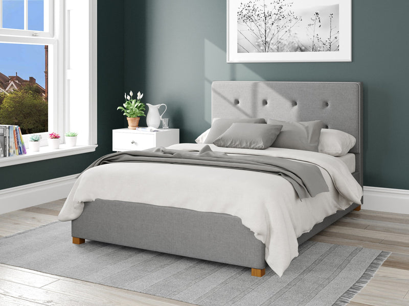Presley Fabric Ottoman Bed - Eire Linen - Grey