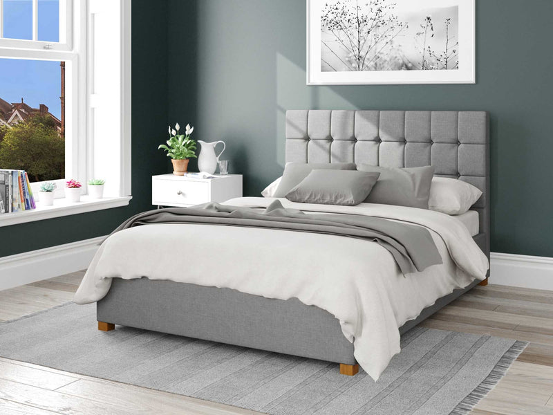 Sinatra Fabric Ottoman Bed - Eire Linen - Grey