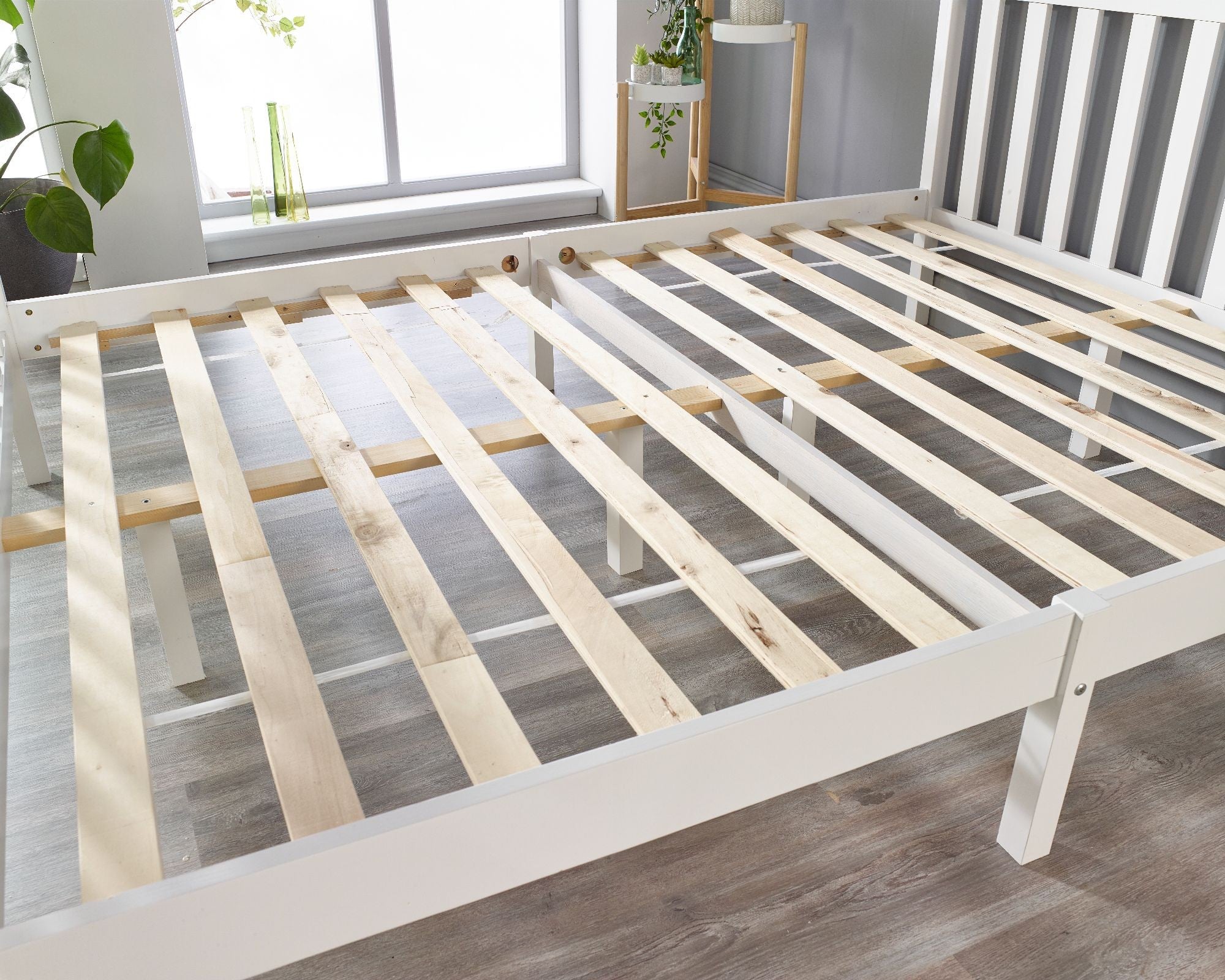 Solid Wood White Bed Frame - Single to Super King Sizes